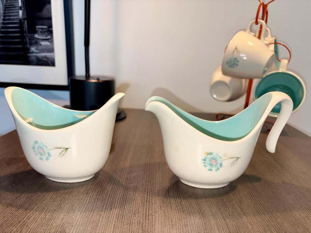 Vintage Taylor, Smith & Taylor "Boutonniere" Ever Yours Creamer and Sugar Bowl S
